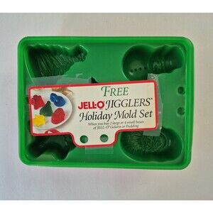 Jello Jigglers Vintage 1997 Christmas Plastic Holiday Molds 2 New Trays